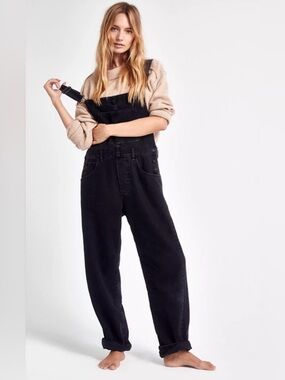 Free People | We The Free | Ziggy Overalls | Mineral Black | Size Medium